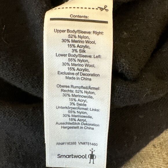 SmartWool Shadow Pine Colorblock Sweater Size M Gray Black Merino Wool Silk - Picture 8 of 8